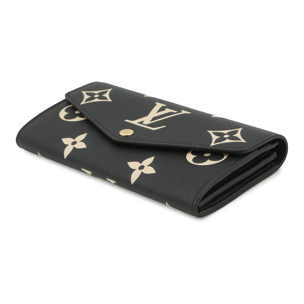 Louis Vuitton Wallet Black Empreinte Monogram Sarah Portefeuille Long Black